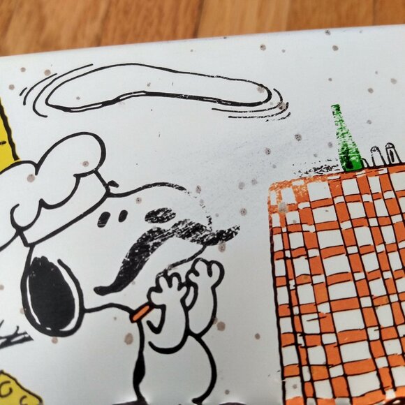 Vintage 60s Snoopy Recipe Box Peanuts Gang Charlie Brown Tin Metal - Picture 4 of 16